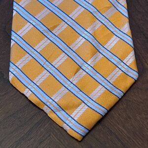Izod Orange Blue 100% Silk Men’s Neck Tie Made In China